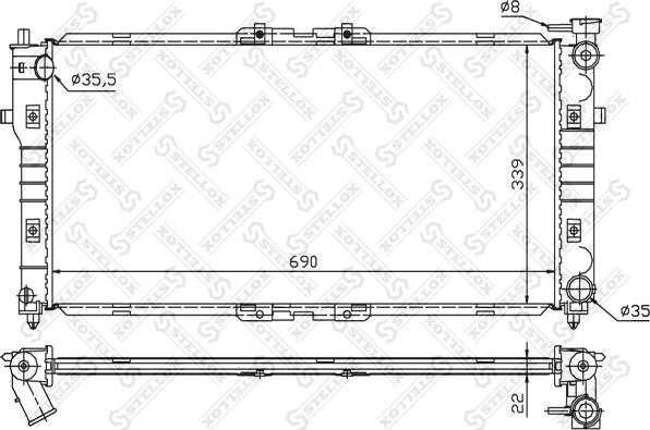 Stellox 10-25033-SX - Радиатор, охлаждане на двигателя vvparts.bg