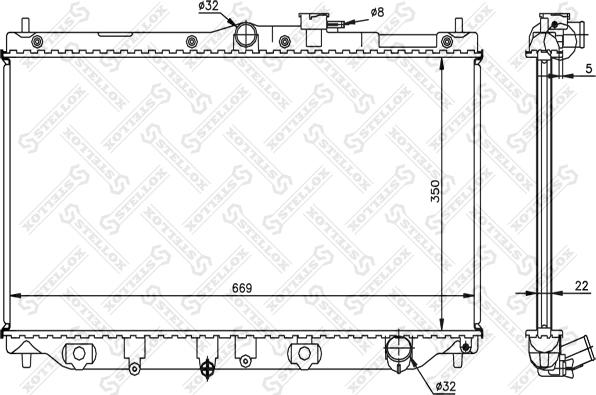 Stellox 10-25032-SX - Радиатор, охлаждане на двигателя vvparts.bg