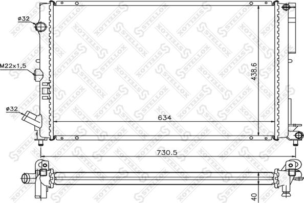 Stellox 10-25037-SX - Радиатор, охлаждане на двигателя vvparts.bg