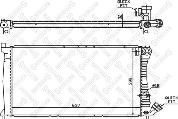 Stellox 10-25025-SX - Радиатор, охлаждане на двигателя vvparts.bg