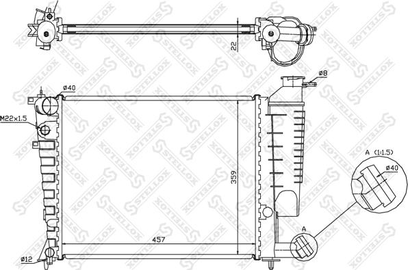 Stellox 10-25026-SX - Радиатор, охлаждане на двигателя vvparts.bg