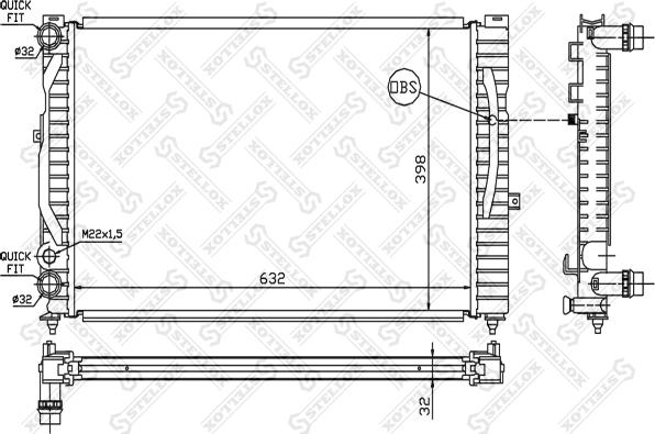 Stellox 10-25021-SX - Радиатор, охлаждане на двигателя vvparts.bg