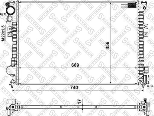 Stellox 10-25028-SX - Радиатор, охлаждане на двигателя vvparts.bg