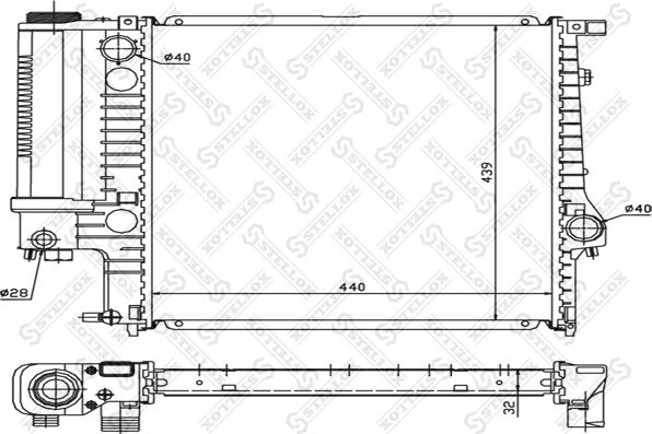 Stellox 10-25023-SX - Радиатор, охлаждане на двигателя vvparts.bg