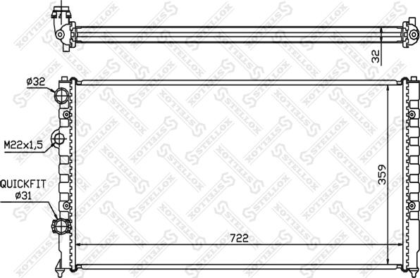 Stellox 10-25073-SX - Радиатор, охлаждане на двигателя vvparts.bg