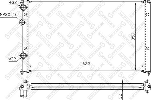 Stellox 10-25199-SX - Радиатор, охлаждане на двигателя vvparts.bg