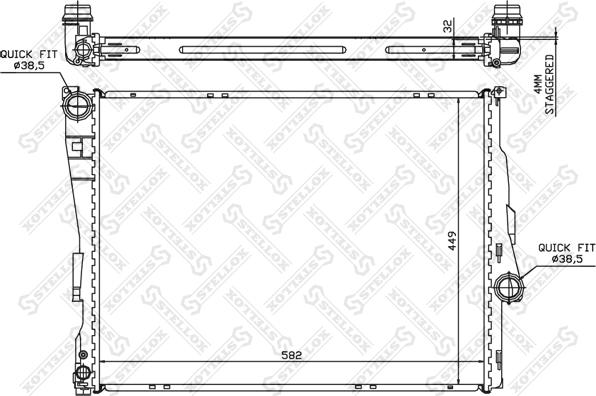 Stellox 10-25195-SX - Радиатор, охлаждане на двигателя vvparts.bg