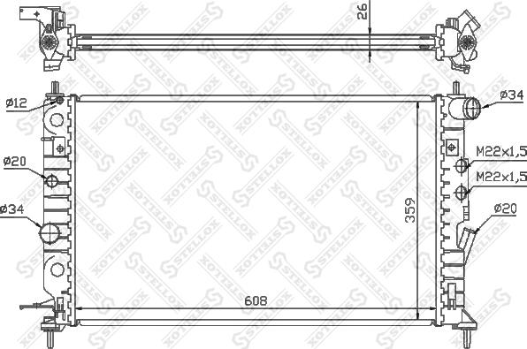 Stellox 10-25140-SX - Радиатор, охлаждане на двигателя vvparts.bg