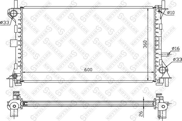 Stellox 10-25159-SX - Радиатор, охлаждане на двигателя vvparts.bg