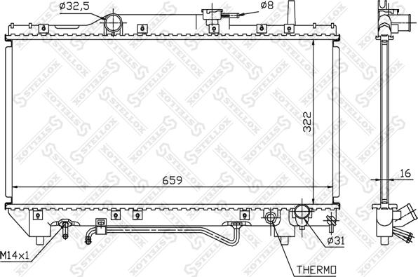 Stellox 10-25154-SX - Радиатор, охлаждане на двигателя vvparts.bg