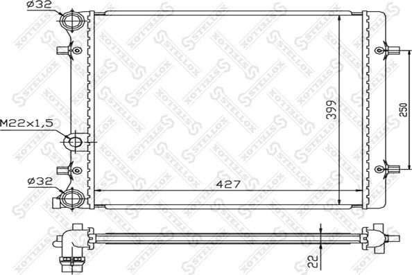 Stellox 10-25109-SX - Радиатор, охлаждане на двигателя vvparts.bg