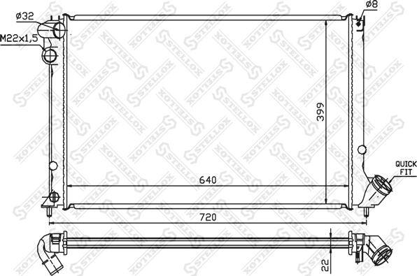 Stellox 10-25105-SX - Радиатор, охлаждане на двигателя vvparts.bg