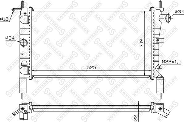 Stellox 10-25102-SX - Радиатор, охлаждане на двигателя vvparts.bg