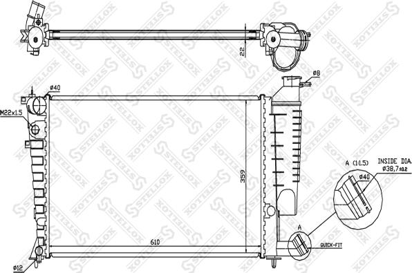 Stellox 10-25119-SX - Радиатор, охлаждане на двигателя vvparts.bg