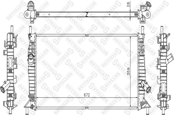 Stellox 10-25182-SX - Радиатор, охлаждане на двигателя vvparts.bg