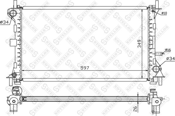 Stellox 10-25130-SX - Радиатор, охлаждане на двигателя vvparts.bg