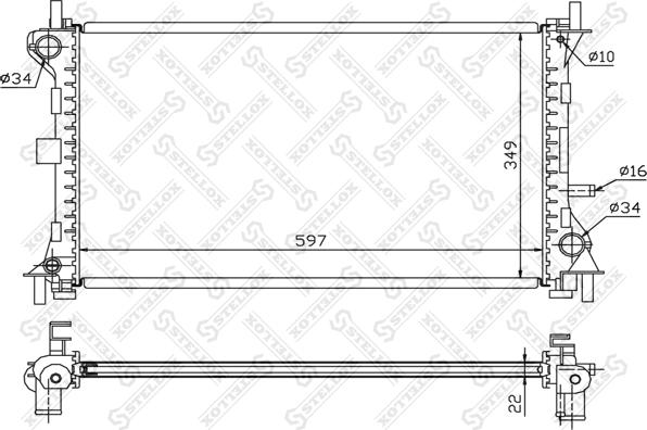 Stellox 10-25129-SX - Радиатор, охлаждане на двигателя vvparts.bg