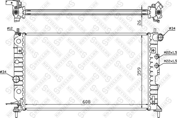 Stellox 10-25124-SX - Радиатор, охлаждане на двигателя vvparts.bg