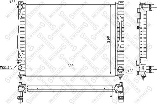 Stellox 10-25125-SX - Радиатор, охлаждане на двигателя vvparts.bg