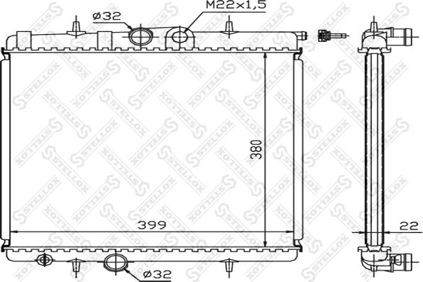 Stellox 10-25122-SX - Радиатор, охлаждане на двигателя vvparts.bg