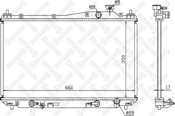 Stellox 10-25172-SX - Радиатор, охлаждане на двигателя vvparts.bg