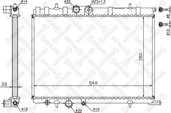 Stellox 10-25177-SX - Радиатор, охлаждане на двигателя vvparts.bg