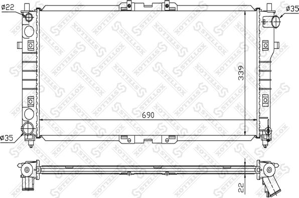 Stellox 10-25859-SX - Радиатор, охлаждане на двигателя vvparts.bg