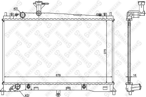 Stellox 10-25851-SX - Радиатор, охлаждане на двигателя vvparts.bg