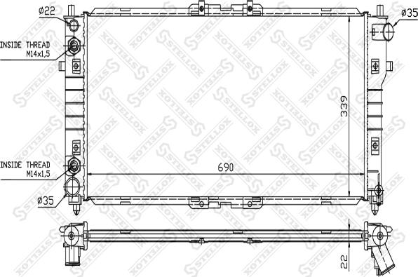 Stellox 10-25858-SX - Радиатор, охлаждане на двигателя vvparts.bg