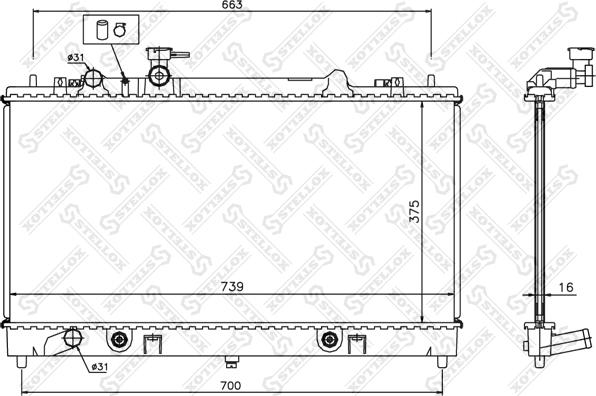 Stellox 10-25852-SX - Радиатор, охлаждане на двигателя vvparts.bg