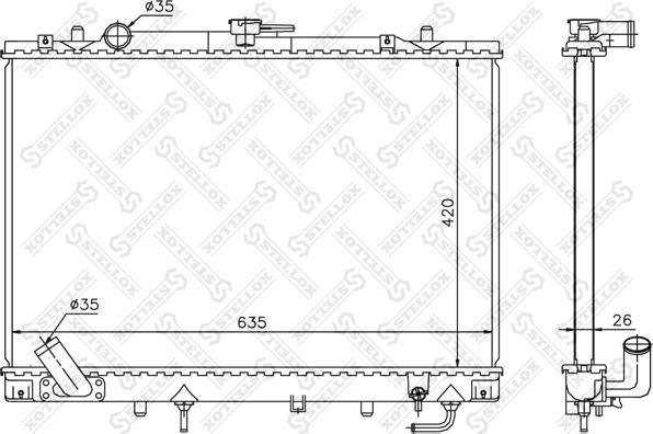 Stellox 10-25398-SX - Радиатор, охлаждане на двигателя vvparts.bg