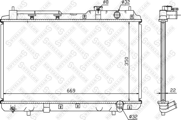 Stellox 10-25343-SX - Радиатор, охлаждане на двигателя vvparts.bg