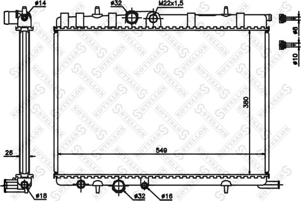 Stellox 10-25354-SX - Радиатор, охлаждане на двигателя vvparts.bg