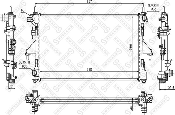 Stellox 10-25355-SX - Радиатор, охлаждане на двигателя vvparts.bg