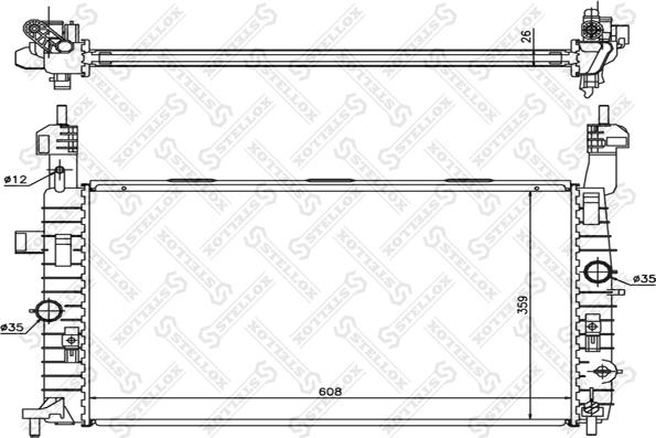 Stellox 10-25351-SX - Радиатор, охлаждане на двигателя vvparts.bg