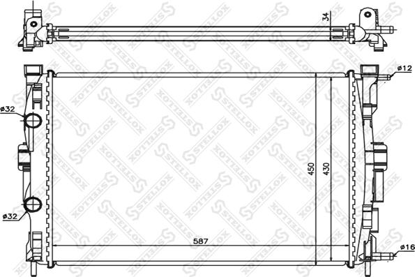 Stellox 10-25358-SX - Радиатор, охлаждане на двигателя vvparts.bg