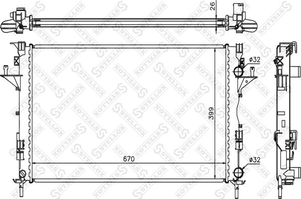 Stellox 10-25357-SX - Радиатор, охлаждане на двигателя vvparts.bg