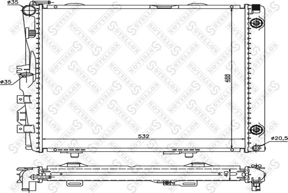 Stellox 10-25368-SX - Радиатор, охлаждане на двигателя vvparts.bg