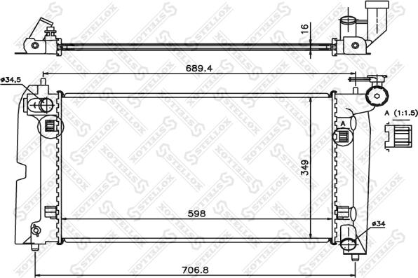 Stellox 10-25362-SX - Радиатор, охлаждане на двигателя vvparts.bg