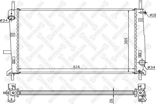 Stellox 10-25291-SX - Радиатор, охлаждане на двигателя vvparts.bg