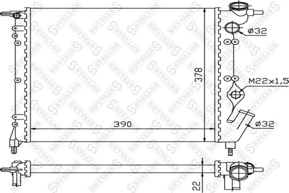 Stellox 10-25293-SX - Радиатор, охлаждане на двигателя vvparts.bg