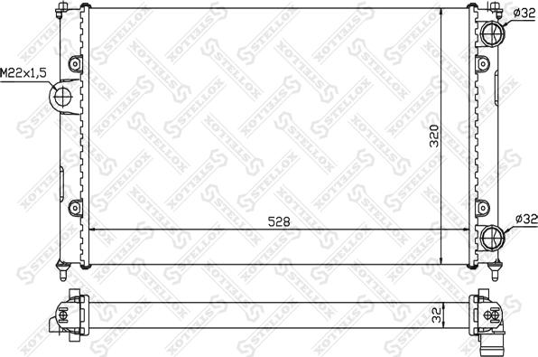 Stellox 10-25244-SX - Радиатор, охлаждане на двигателя vvparts.bg