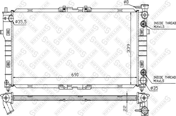 Stellox 10-25254-SX - Радиатор, охлаждане на двигателя vvparts.bg