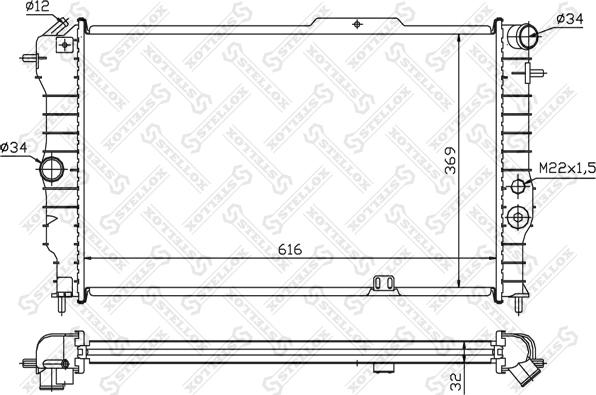 Stellox 10-25251-SX - Радиатор, охлаждане на двигателя vvparts.bg