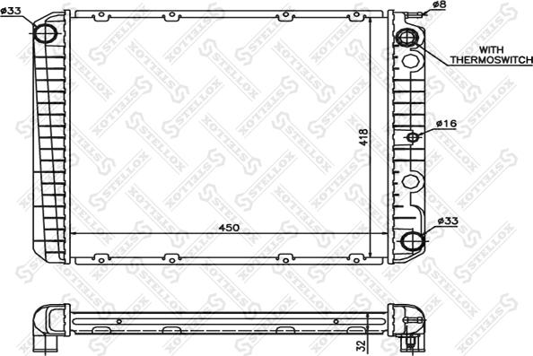 Stellox 10-25253-SX - Радиатор, охлаждане на двигателя vvparts.bg