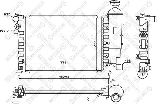 Stellox 10-25269-SX - Радиатор, охлаждане на двигателя vvparts.bg