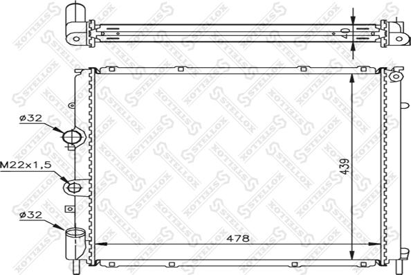 Stellox 10-25264-SX - Радиатор, охлаждане на двигателя vvparts.bg