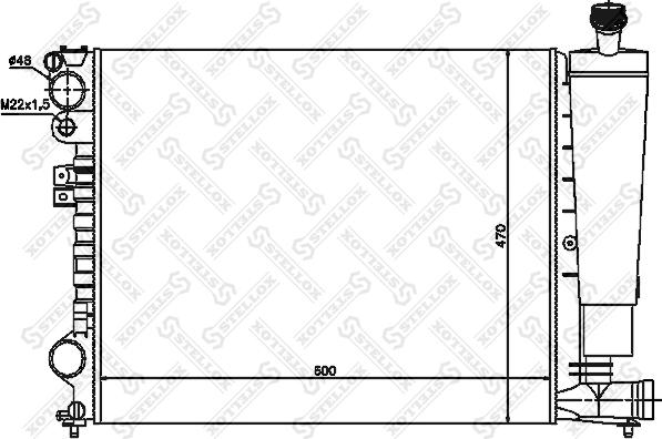 Stellox 10-25209-SX - Радиатор, охлаждане на двигателя vvparts.bg