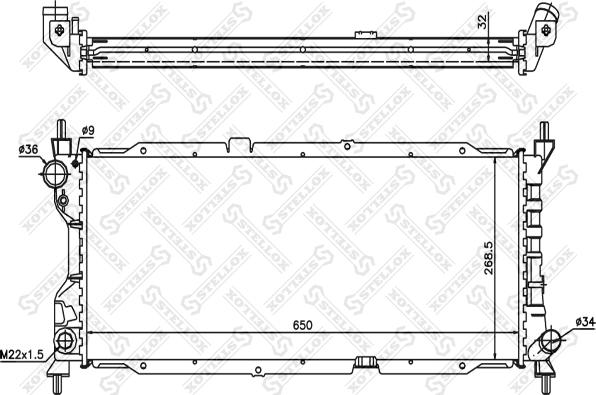 Stellox 10-25203-SX - Радиатор, охлаждане на двигателя vvparts.bg