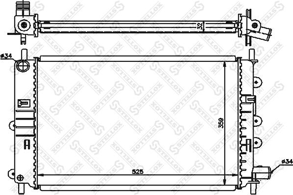 Stellox 10-25214-SX - Радиатор, охлаждане на двигателя vvparts.bg